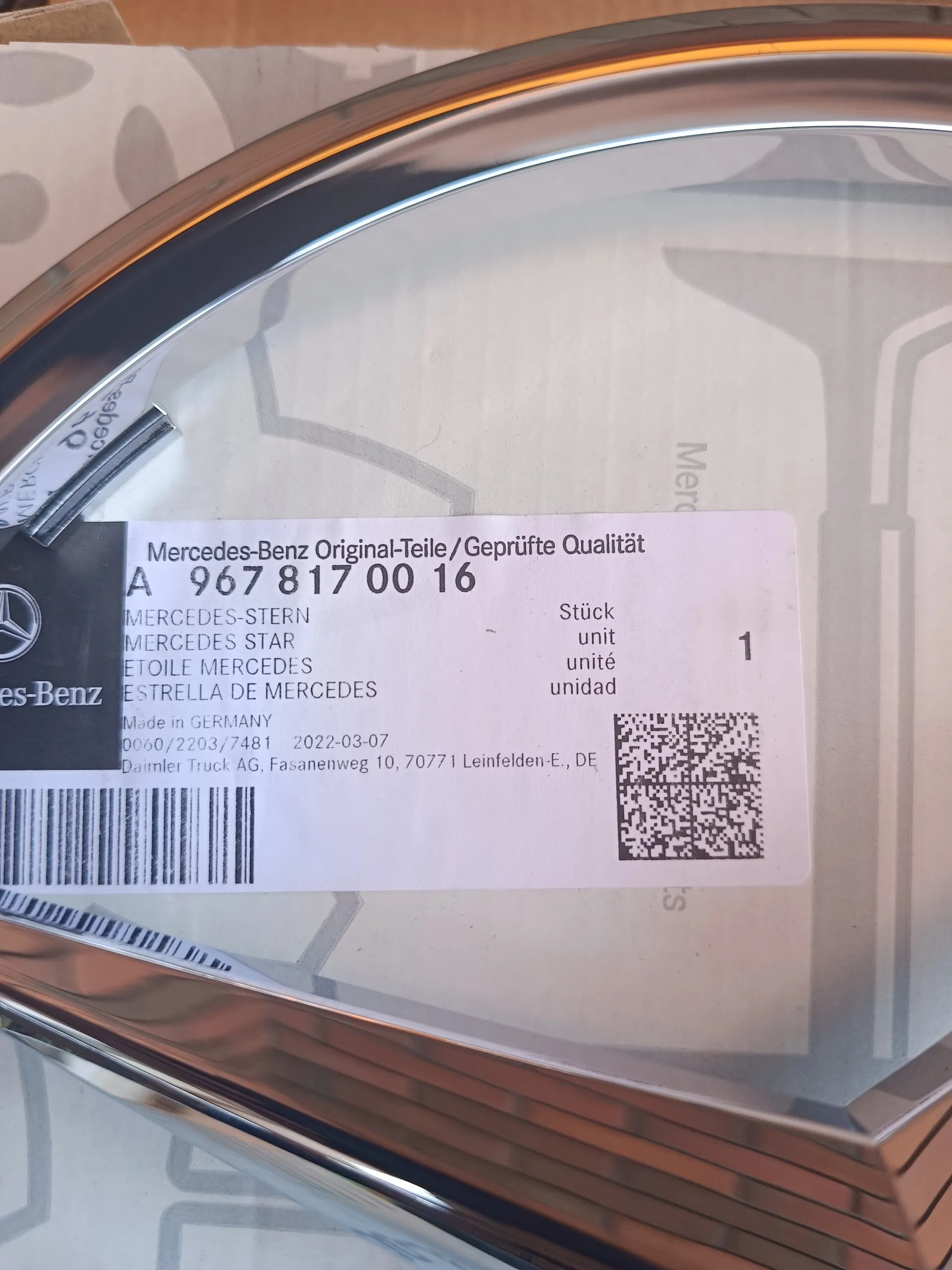 A9678170016 Эмблема MB 